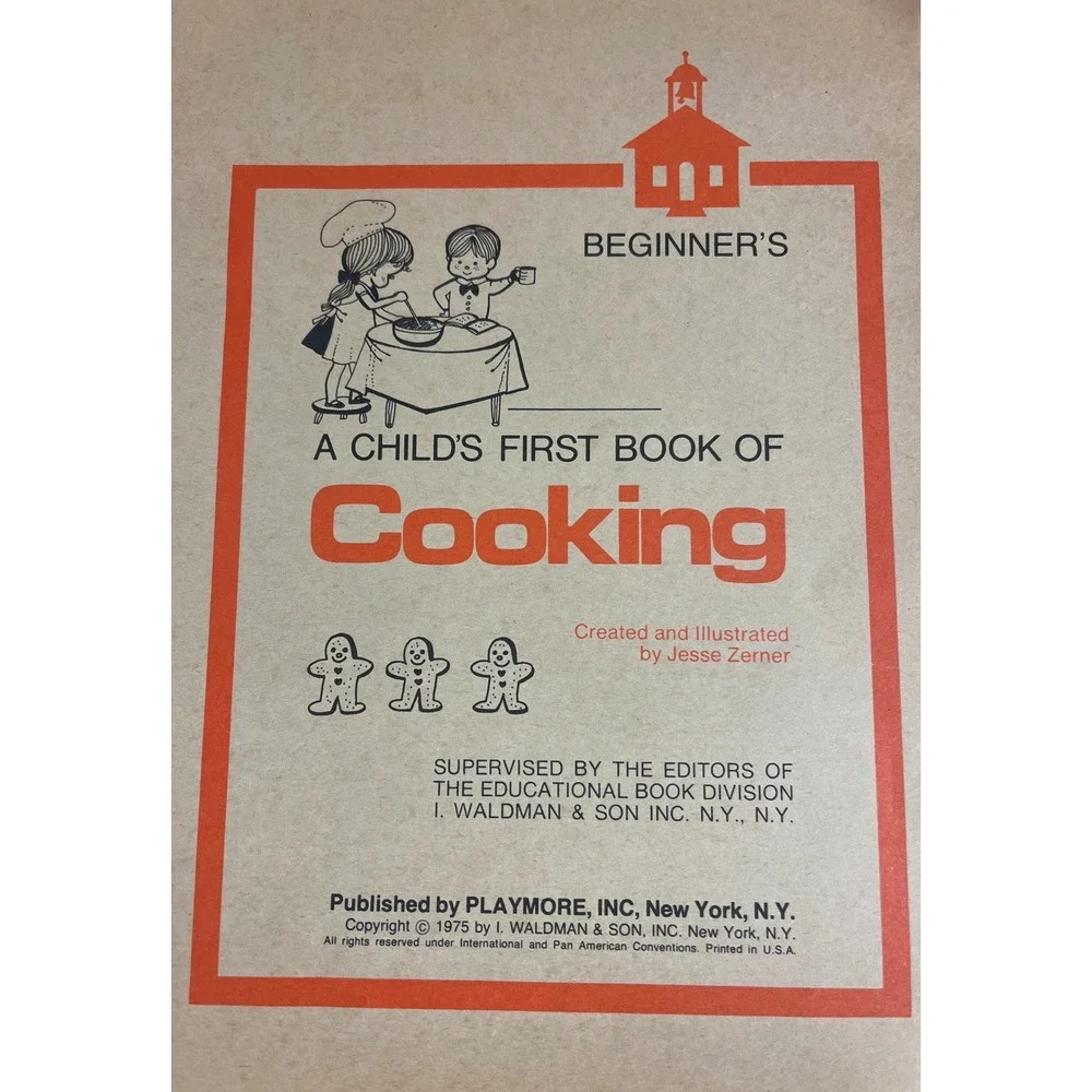 A Childs First Book of Cooking Vtg 1970s Homeschool Nostalgic Activity Kitchen